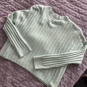 Mint Green American Eagle ribbed cropped sweater size XS